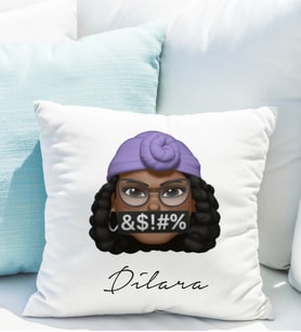 Emoji Kız Stiker Yastığı Kişiye Özel