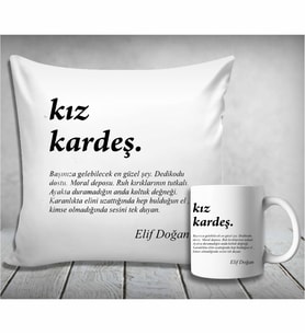 Kişiye Özel Kız Kardeş Yastık & Kupa
