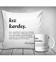 Kişiye Özel Kız Kardeş Yastık & Kupa