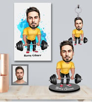 Kişiye Özel Sporcu Karikatürlü 3 lü Hediye Seti Bay-7