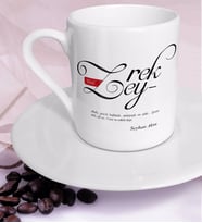 BK Gift Kişiye Özel Mânâ Zeyrek Türk Kahvesi Fincanı (Beyaz)