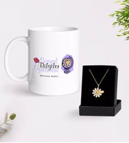 BK Gift Kişiye Özel Sosyal Bilgiler Öğretmeni Beyaz Kupa ve Papatya Kolye Hediye Seti-2 (Model 1)