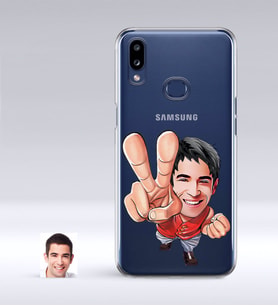 BK Gift Kişiye Özel Erkek Karikatürlü Samsung Galaxy A10s İnce Şeffaf Silikon Telefon Kapağı-33 (Beyaz)