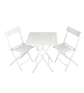 Ahşap Bistro Set - Beyaz