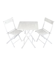 Ahşap Bistro Set - Beyaz