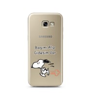 Snoopy Tasarımlı Süper Şeffaf Silikon Telefon Kılıfı Samsung A5 (2017)