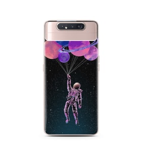 Uzay Balon Tasarım Süper Şeffaf Silikon Telefon Kılıfı Samsung A80