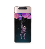Uzay Balon Tasarım Süper Şeffaf Silikon Telefon Kılıfı Samsung A80