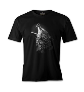 Göktürk Kurt Siyah Erkek Tshirt