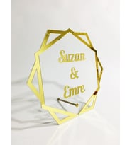 Pleksi Masa Üstü Model Söz Nişan İsimlik (Gold)