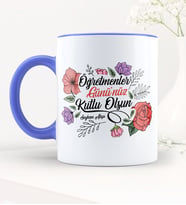 BK Gift Kişiye Özel Öğretmenler Gününüz Kutlu Olsun Mavi Kupa Bardak - 5