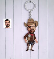 BK Gift Kişiye Özel Bay Şerif Karikatür Anahtarlık
