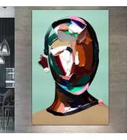 Yüzler Fırça Darbeli Görünümlü Soyut Modern Sanat Kanvas Tablo