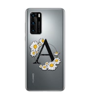 Papatya Harf Tasarım Süper Şeffaf Silikon Telefon Kılıfı Huawei P40 Pro A-Harfi