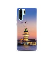 Kız Kulesi Tasarımlı Süper Şeffaf Silikon Telefon Kılıfı Huawei P30 Pro 