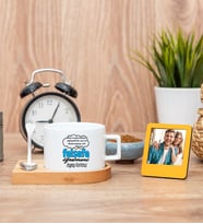Felsefe Öğretmeni Fincan ve Turuncu Mini Fotoğraf Çerçevesi