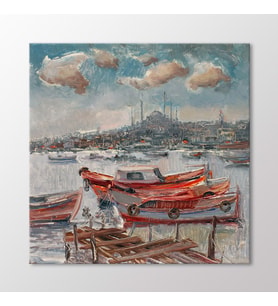 Arty Tablo Balıkçı Tekneleri Tablo (Karışık)