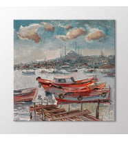 Arty Tablo Balıkçı Tekneleri Tablo (Karışık)