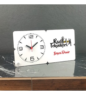 Radyoloji Teknikeri Ahşap Masa Saati