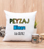 Peyzaj Mimarı Yastık ve Silver Kupa Bardak