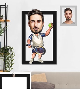 Kişiye Özel Sporcu Karikatürlü 3D Ahşap Tablo 30x47 Bay-1