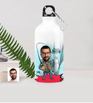 BK Gift Kişiye Özel Bay Balıkçı Karikatürlü Metal Suluk 500 Ml 1