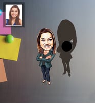 Kişiye Özel İş Kadını Karikatürlü Ahşap Magnet Bayan-25
