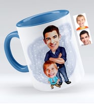 BK Gift Kişiye Özel Baba Oğul Karikatür Kupa Bardak  2