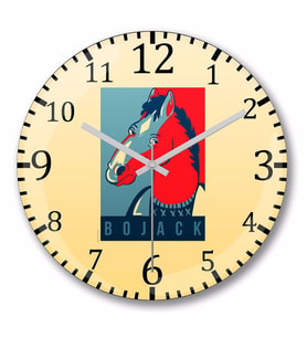 Bojack Duvar Saati Bombeli Gercek Cam