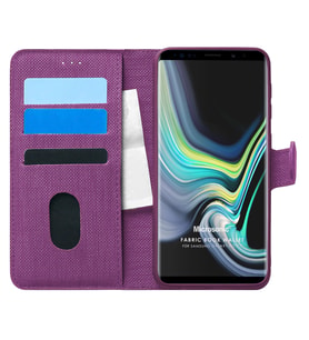 Microsonic Samsung Galaxy Note 9 Kılıf Fabric Book Wallet Mor