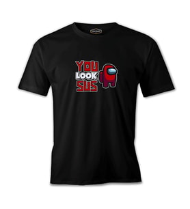 Among Us You Look Sus Siyah Erkek Tshirt