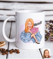 BK Gift Kişiye Özel Kadın Moda İkonu Karikatürlü Beyaz Kupa Bardak-7