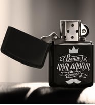BK Gift Kişiye Özel Benim Kral Babam Siyah Benzinli Metal Çakmak