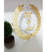 Pleksi Masa Üstü Başak Model Söz Nişan İsimlik (Gold)