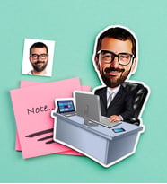 BK Gift Kişiye Özel Bay Genel Müdür Karikatürlü Ahşap Magnet (Çok Renkli)