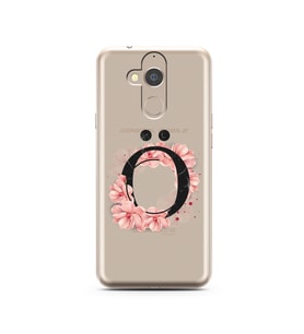 Pembe Çiçekli Harf Tasarım Süper Şeffaf Silikon Telefon Kılıfı General Mobile GM
