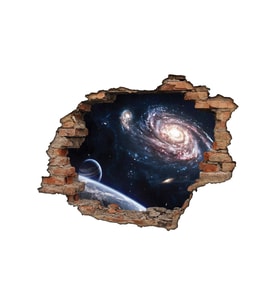 Renkselart Kirik Tuğla, Gezegenler, Uzay Boşluğu, Yildizlar, Samanyolu Duvar Sticker-211