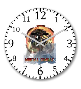 Raiden Mortal Kombat Games Duvar Saati Bombeli Gercek Cam