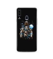 Uzay Astronot Tasarım Süper Şeffaf Silikon Telefon Kılıfı Samsung A20s