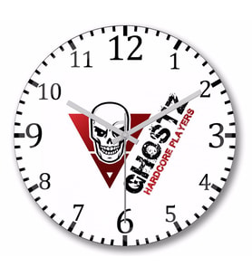 Ghostz Logo Preta 2017 Duvar Saati Bombeli Gercek Cam