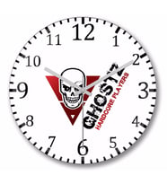 Ghostz Logo Preta 2017 Duvar Saati Bombeli Gercek Cam