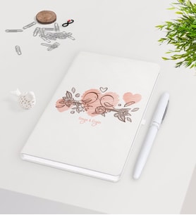 BK Gift Kişiye Özel Sevgililer Günü Beyaz Defter Kalem Seti-35