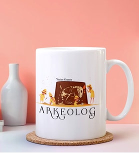 Kişiye Özel Arkeolog Tasarımlı Beyaz Kupa