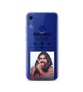 Barış Manço Mp3 Tasarımlı Süper Şeffaf Silikon Telefon Kılıfı Huawei Honor 8A