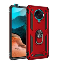 Microsonic Xiaomi Poco F2 Pro Kılıf Military Ring Holder Kırmızı