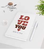 BK Gift Kişiye Özel Sevgililer Günü Beyaz Defter Kalem Seti-116