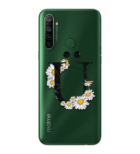 Papatya Harf Tasarım Süper Şeffaf Silikon Telefon Kılıfı Oppo Realmi 5i Ü-Harfi