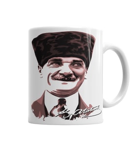 Mustafa Kemal  Atatürk  Kupa Bardak Porselen