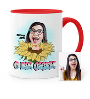 BK Gift Kişiye Özel Kadınlar Günü Temalı Karikatür Kırmızı Kupa Bardak  1