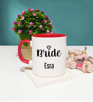 Bride Gelin Tasarımlı Kişiye Özel Bride Gelin Kupa Bardak Kırmızı